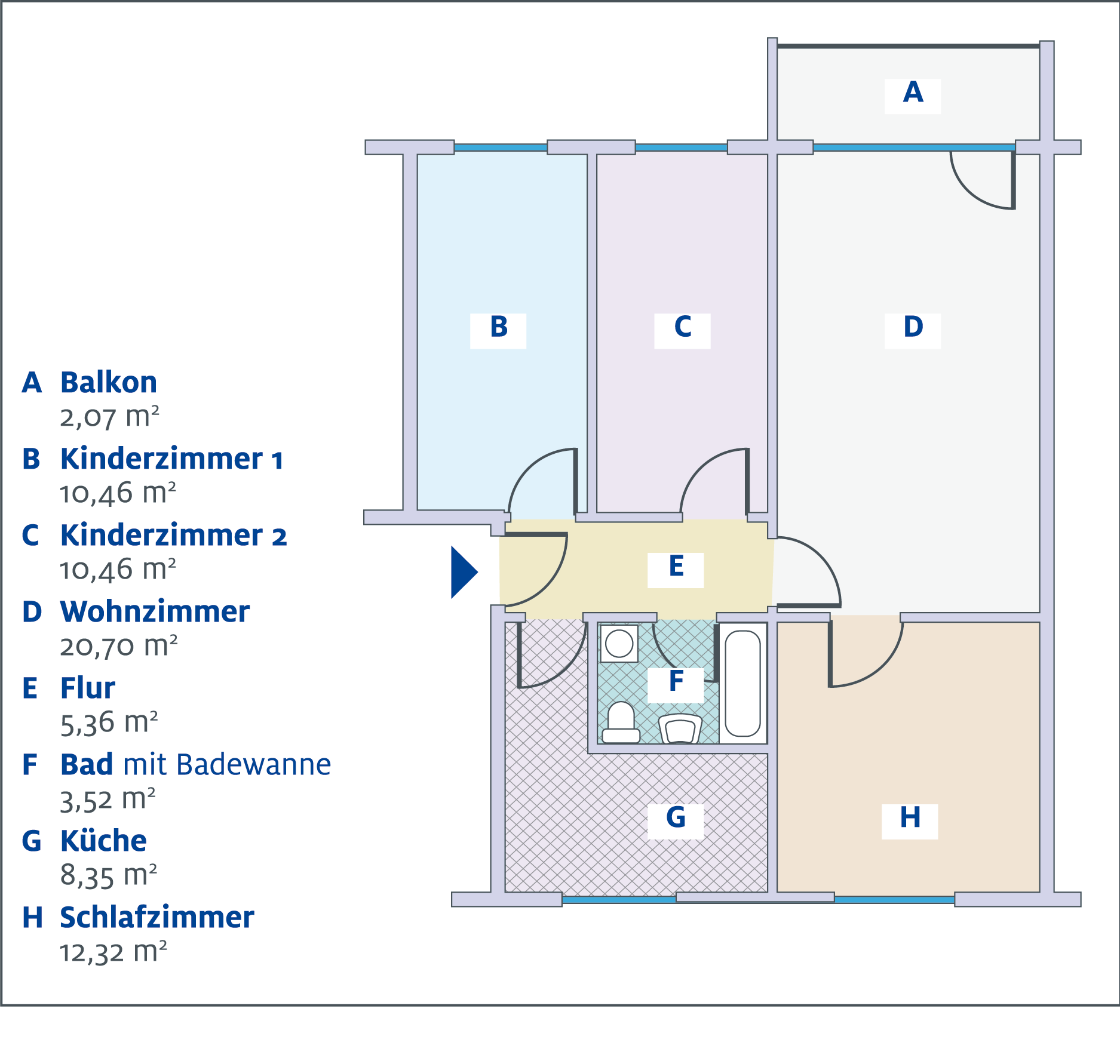 GR-Binz-4o 4 – Raumwohnung, ca. 72 m², Dünenstr. 48 – 55
